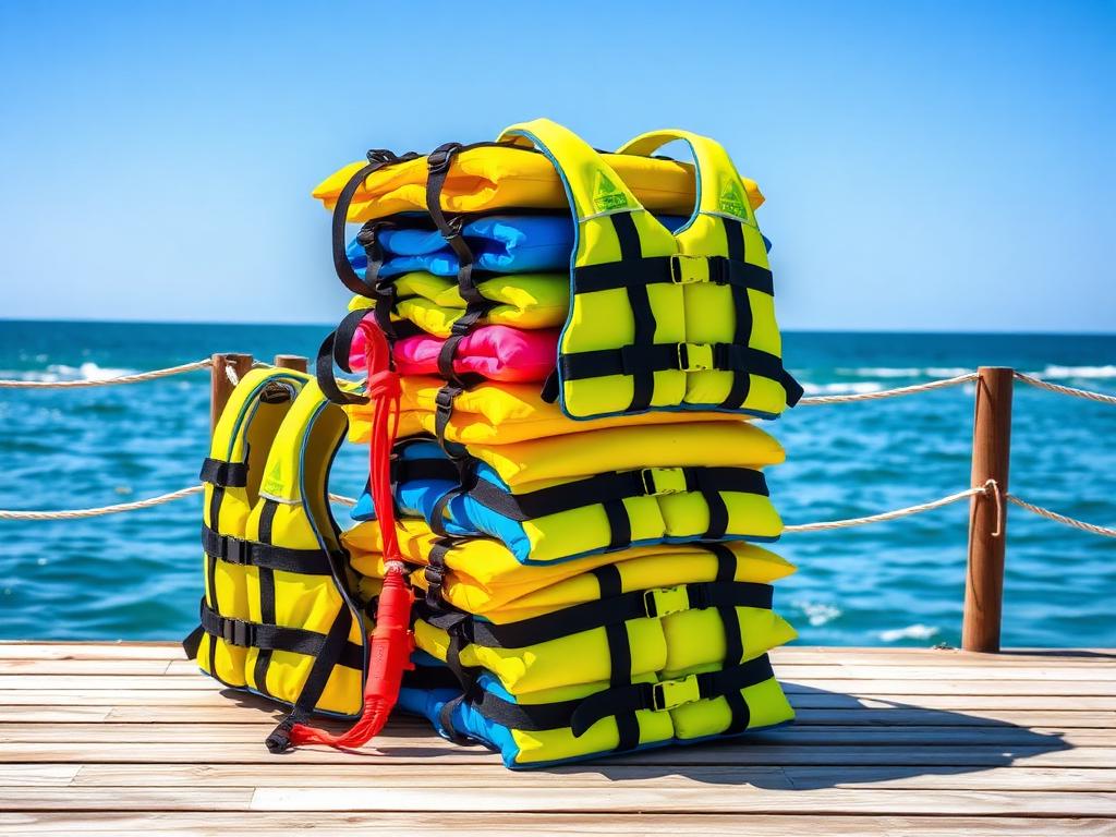 Clean life jackets ready for guests